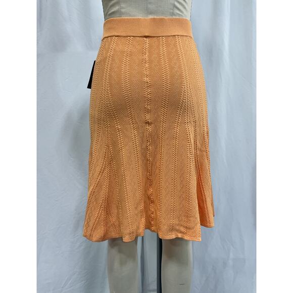 Remain Birger Christensen 'Bastia' Orange Pointelle-Knit Skirt Size DK 36 - Picture 3 of 5